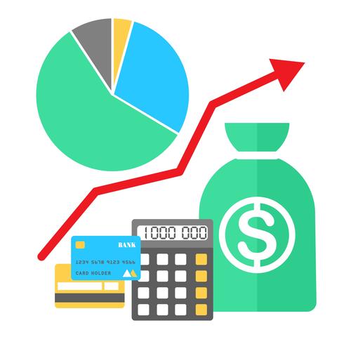 Vector illustration in flat style. Finance growing concept.