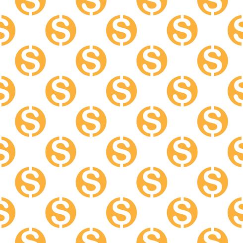 Seamless pattern with dollar sign. Repeating currency symbol background for textile design, wrapping paper, scrapbooking etc. vector