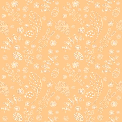 Seamless pattern with cute rabbits. Easter background. vector