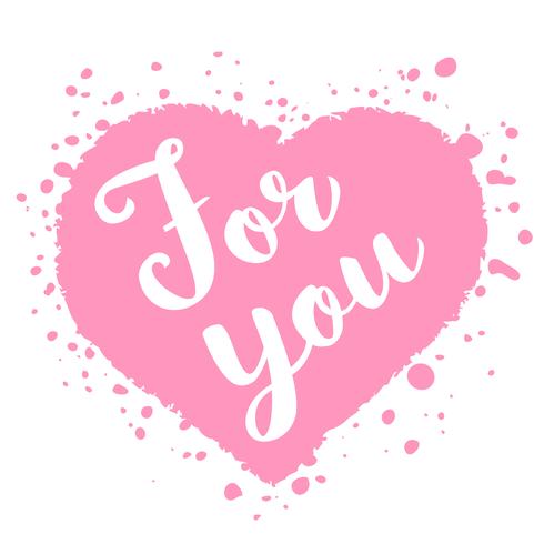Background shutterstock vector lettering greeting valentine eps card happy illustration logo Valentines Day card with hand drawn lettering - For you - and abstract