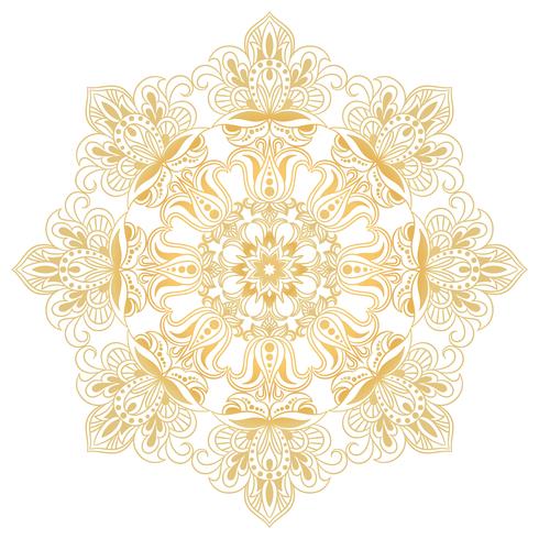 Ethnic decorative design element. Mandala symbol. Round abstract floral ornament vector