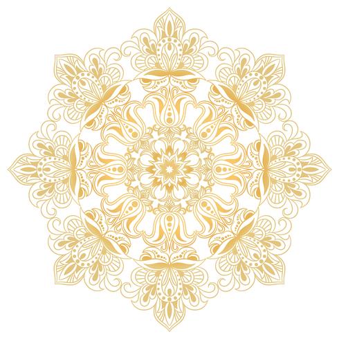 Ethnic decorative design element. Mandala symbol. Round abstract floral ornament vector