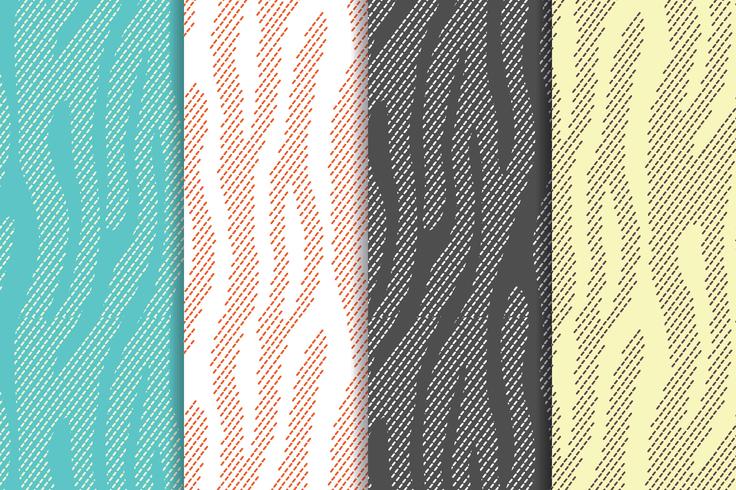 Seamless vector patterns set with zebra, tiger stripes. Textile repeating animal fur backgrounds. Halftone stripes endless backgrounds. Abstract animal prints.