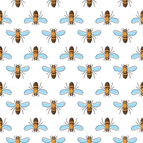 Bee vector seamless pattern for textile design, wallpaper, wrapping paper