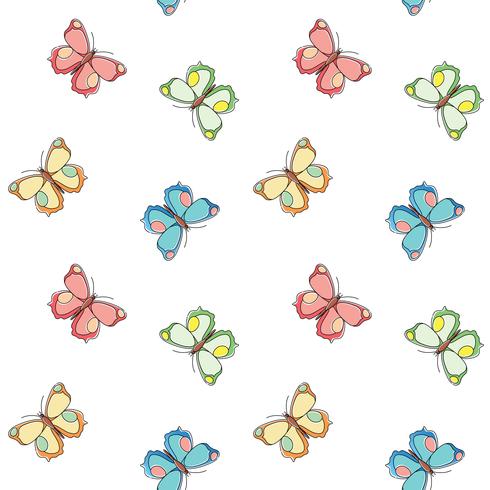 Butterfly seamless pattern. Repeating butterfly background for textile design, wrapping paper, wallpaper, scrapbooking. vector