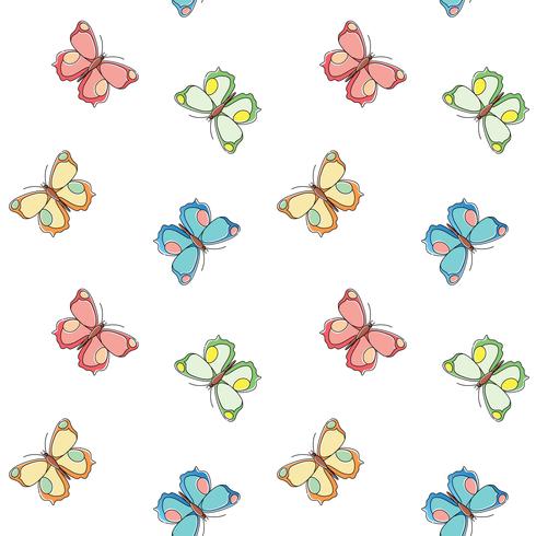 Butterfly seamless pattern. Repeating butterfly background for textile design, wrapping paper, wallpaper, scrapbooking. vector