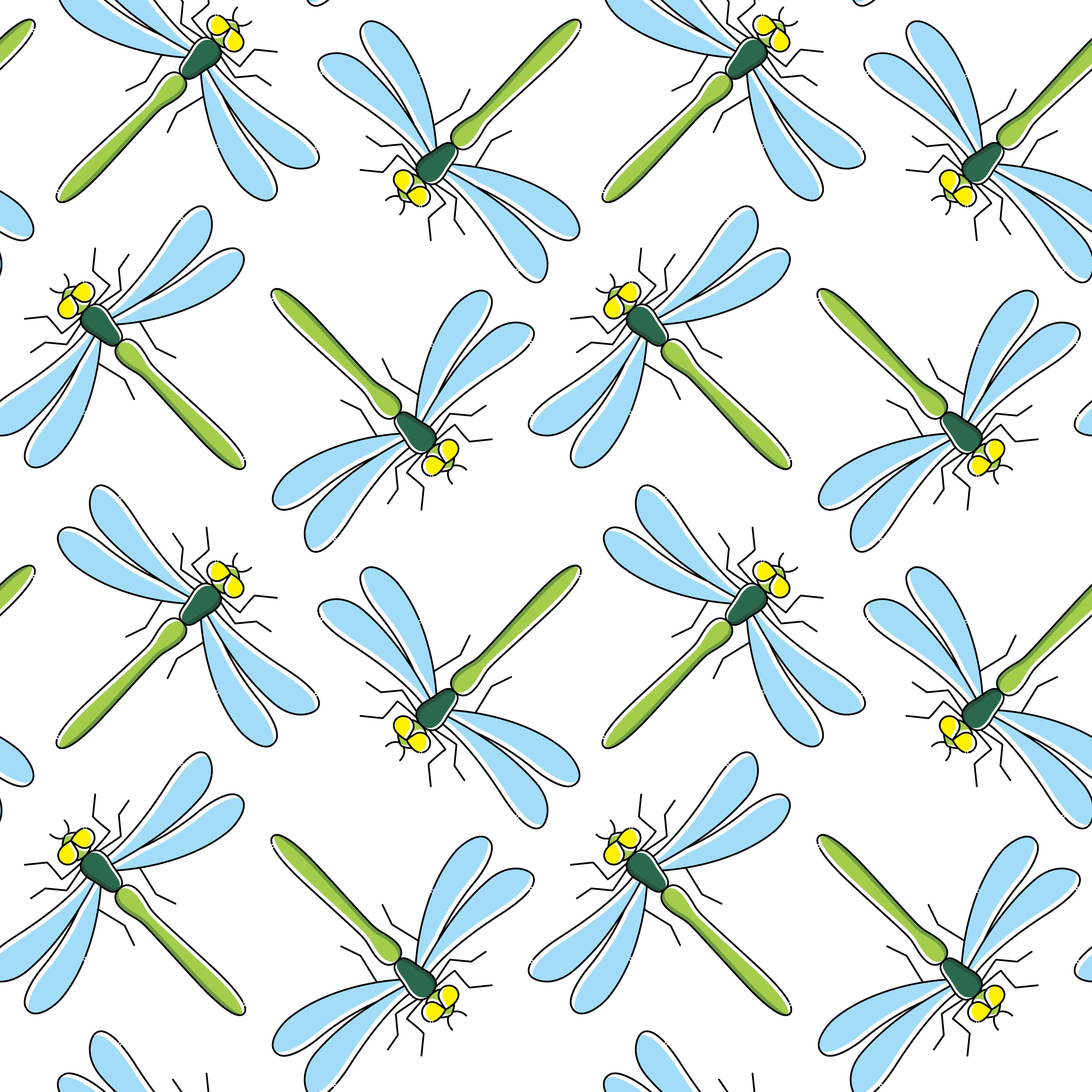 Download Dragonfly vector seamless pattern for textile design ...