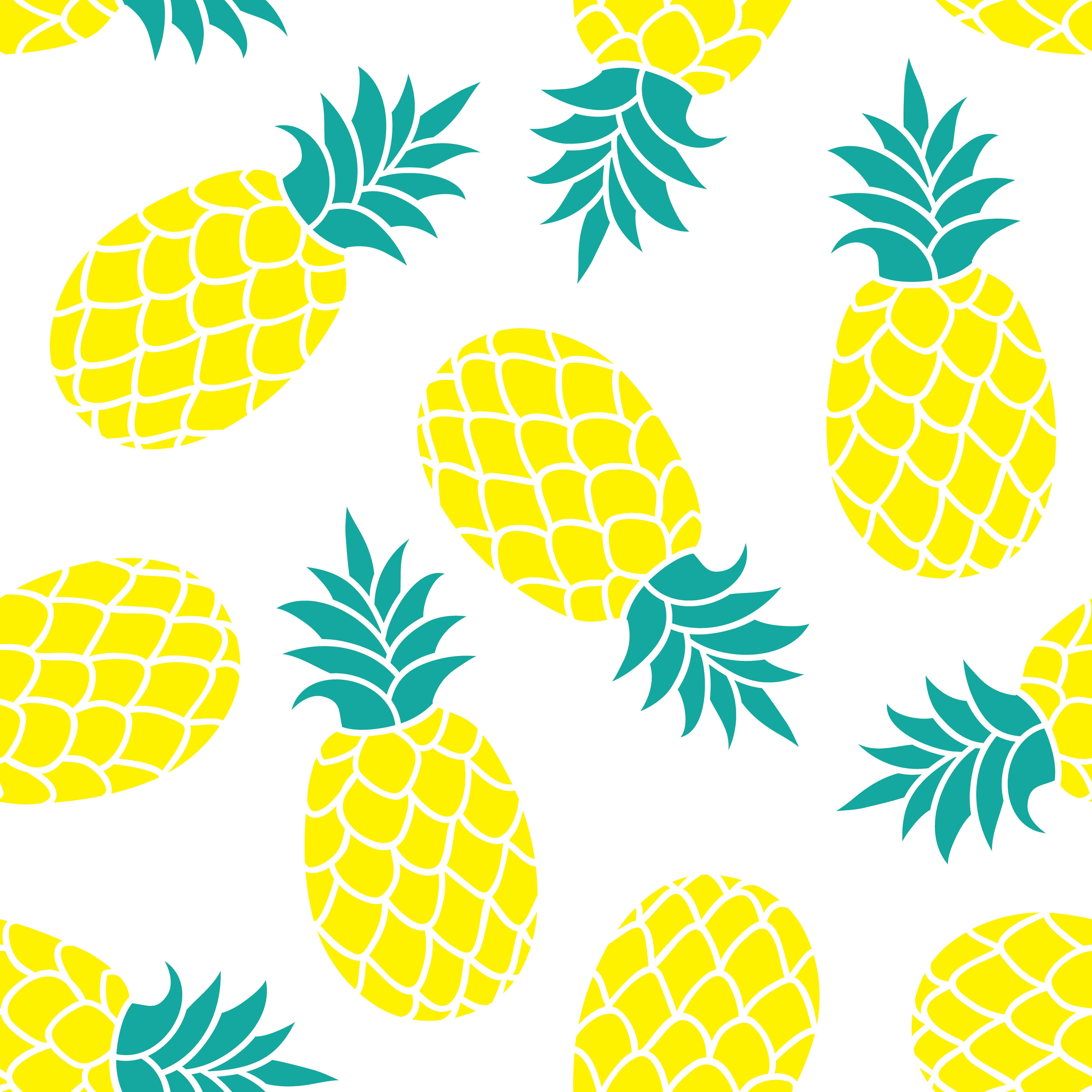 Pineapple vector background. Summer colorful tropical ...