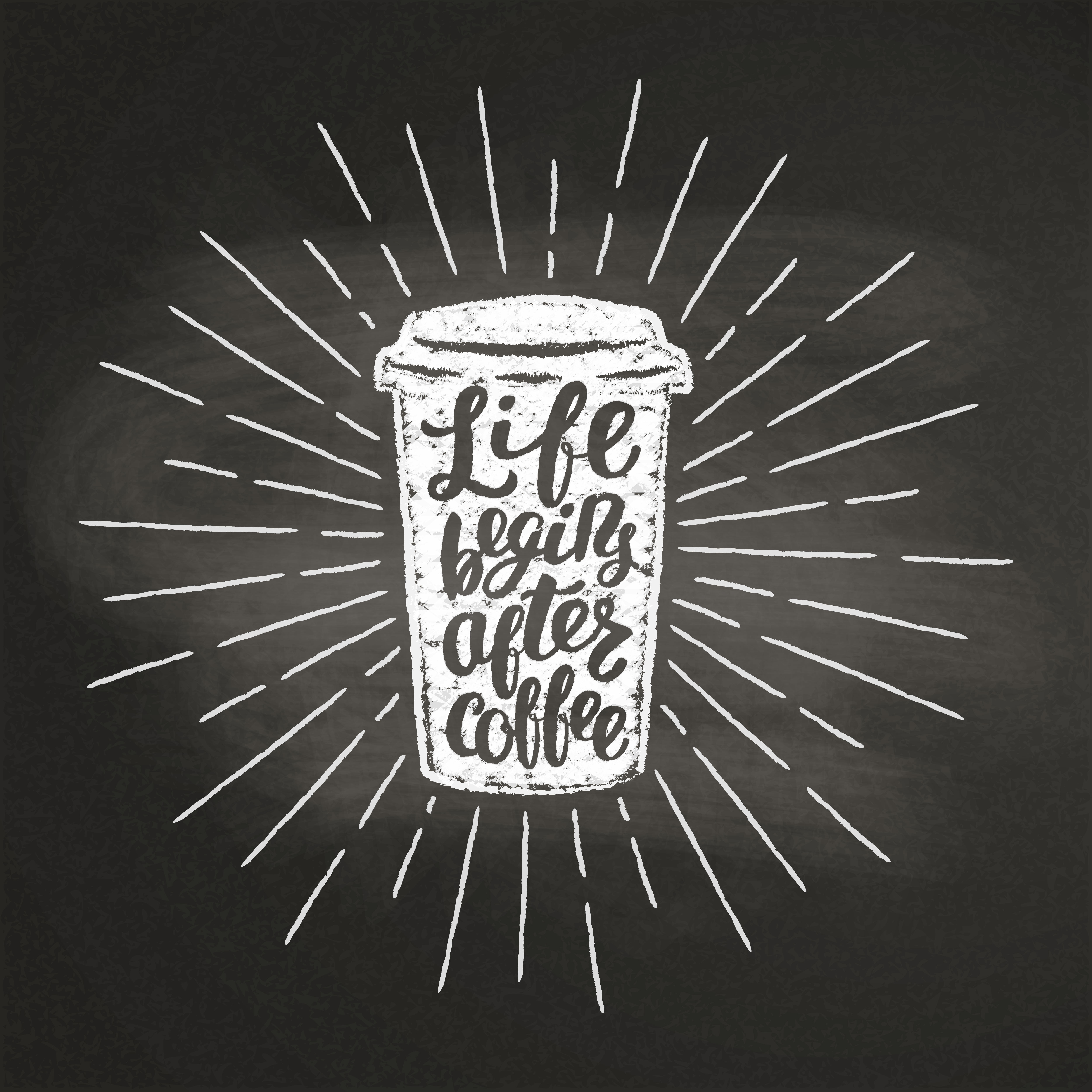 Download Chalk textured paper coffee cup silhouette with vintage ...