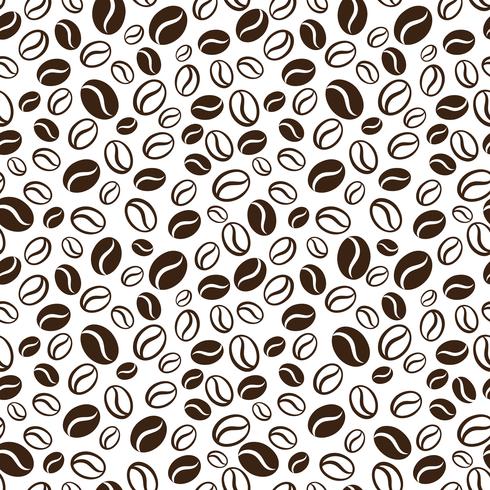 Vector seamless pattern with handrawn coffee beans. Repeating coffee beans background for wrapping paper, package, scrapbooking, textile design.