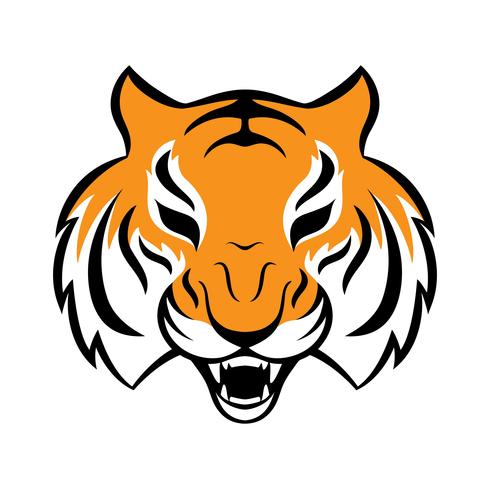 Icono de tigre Ilustración del vector para el diseño de logotipo, camiseta de impresión. Mascota del tigre