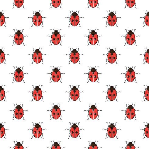 Ladybug seamless pattern. Ladybird repeating background for wallpaper, wrapping  vector