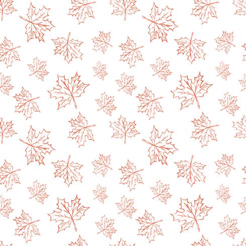 Seamless vector pattern with autumn leaves. Halloween repeating autumn leaves background for textile print, wrapping paper or scrapbooking.