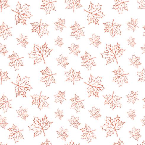 Seamless vector pattern with autumn leaves. Halloween repeating autumn leaves background for textile print, wrapping paper or scrapbooking.