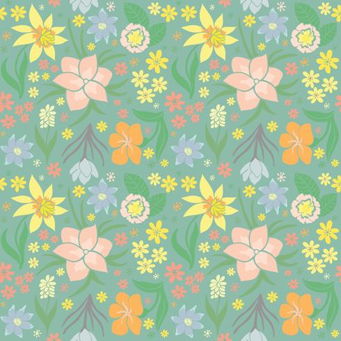 Seamless pattern with spring flowers. - Download Free ...