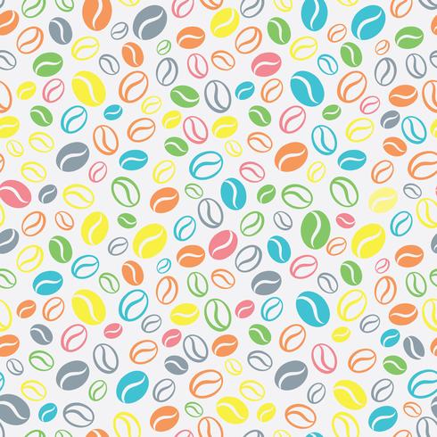 Vector seamless pattern with handrawn coffee beans. Repeating coffee beans background for wrapping paper, package, scrapbooking, textile design.