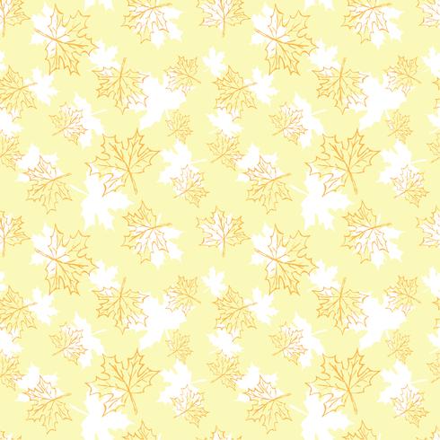 Seamless vector pattern with autumn leaves. Halloween repeating autumn leaves.