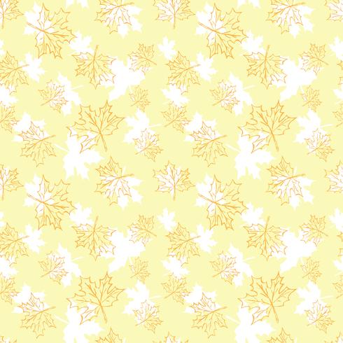 Seamless vector pattern with autumn leaves. Halloween repeating autumn leaves.