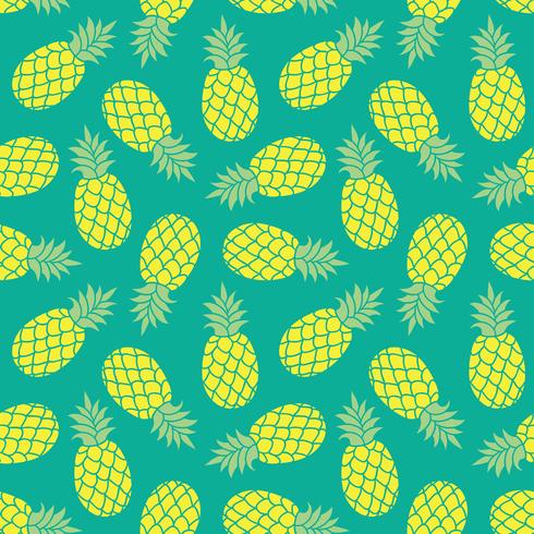 Pineapple vector background. Summer colorful  tropical textile print.