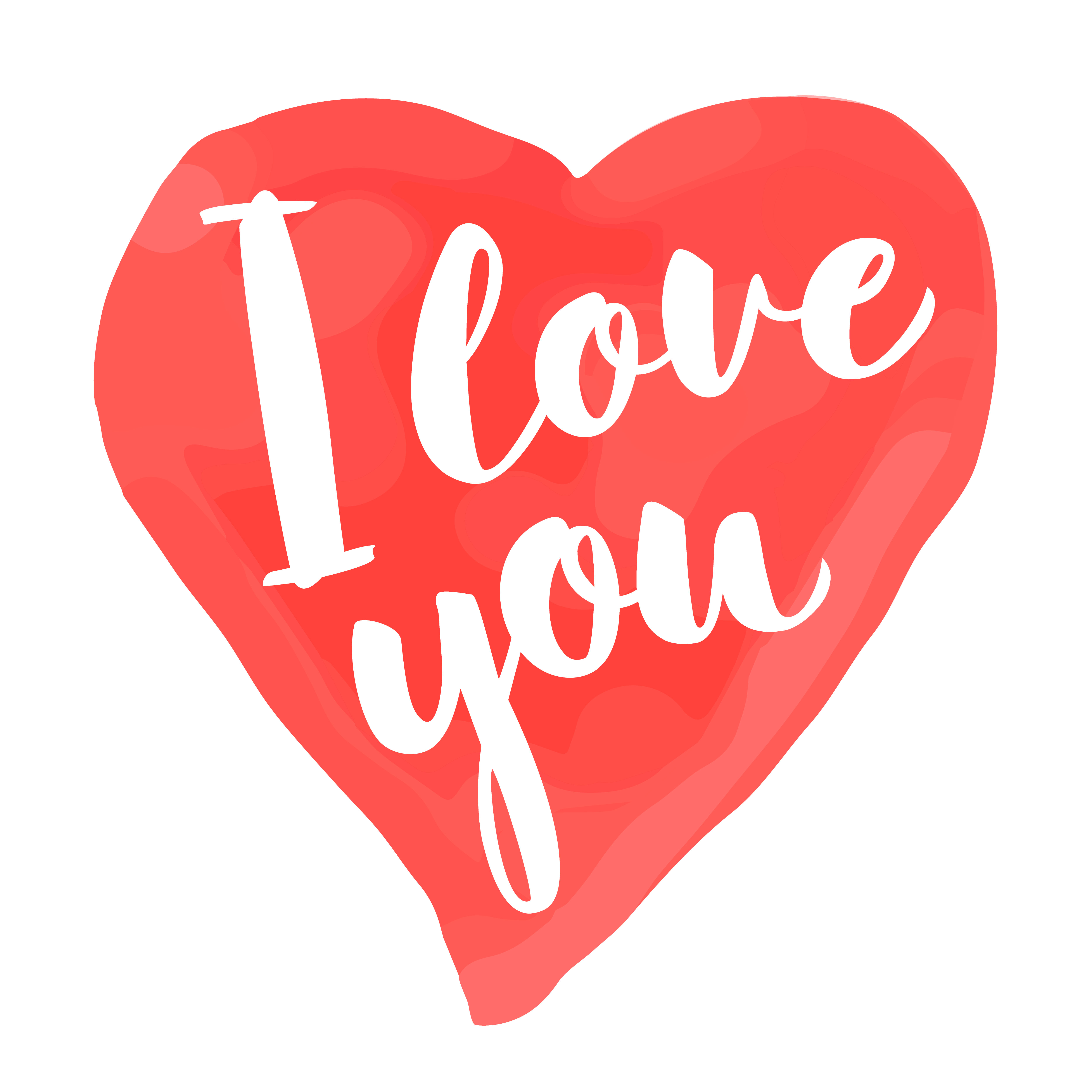 Valentines Day card with hand drawn lettering - I love you ...