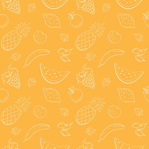 Seamless vector pattern with fruits and berries.