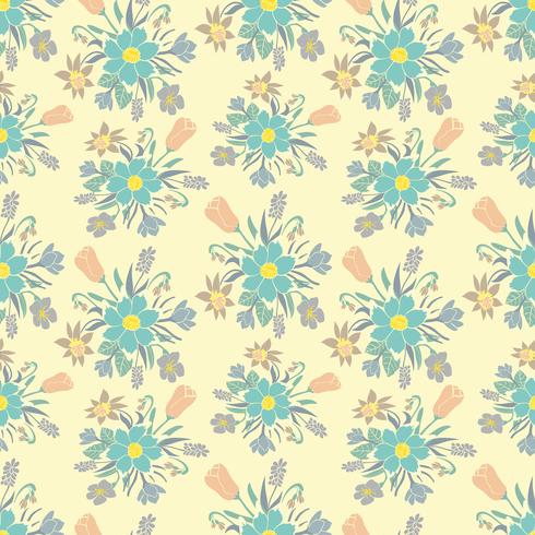 Fondo colorido inconsútil con las flores del resorte. Patrón floral para textil. vector