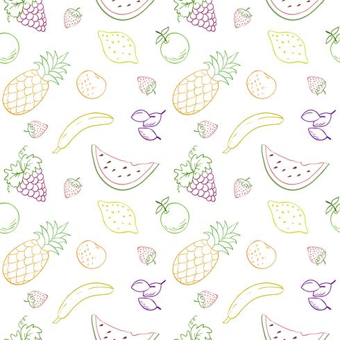 Seamless vector pattern with fruits and berries.