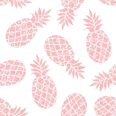 Pineapple vector seamless pattern for textile, scrapbooking or wrapping paper. Pineapple siluhette repeating ornament.