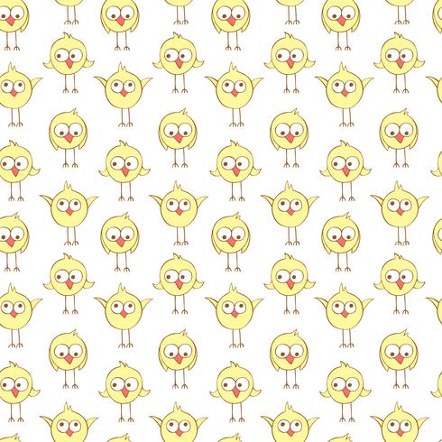 Seamless pattern with cute chickens. vector