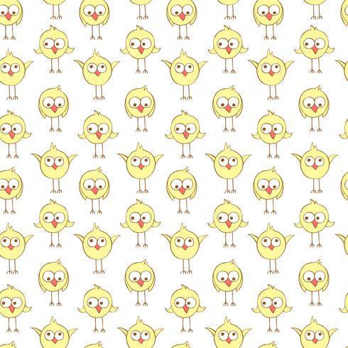 Seamless pattern with cute chickens. vector