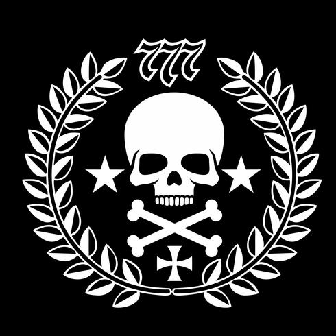 military emblem with skull, vector