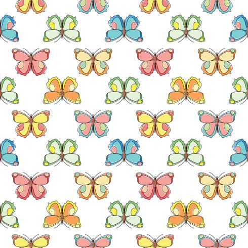Butterfly seamless pattern. Repeating butterfly background for textile design, wrapping paper, wallpaper, scrapbooking. vector