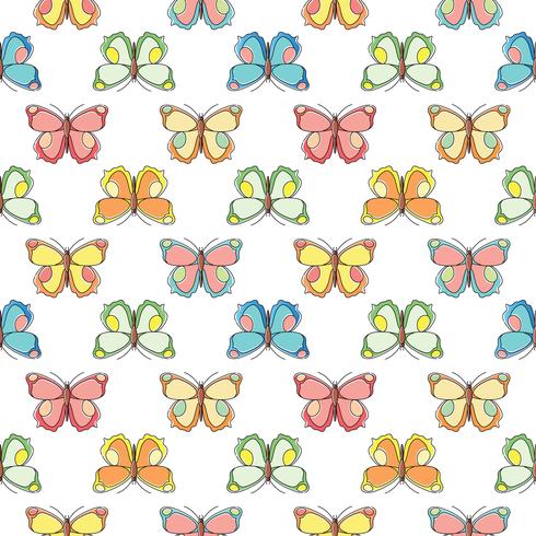 Butterfly seamless pattern. Repeating butterfly background for textile design, wrapping paper, wallpaper, scrapbooking. vector