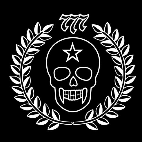 military emblem with skull, vector