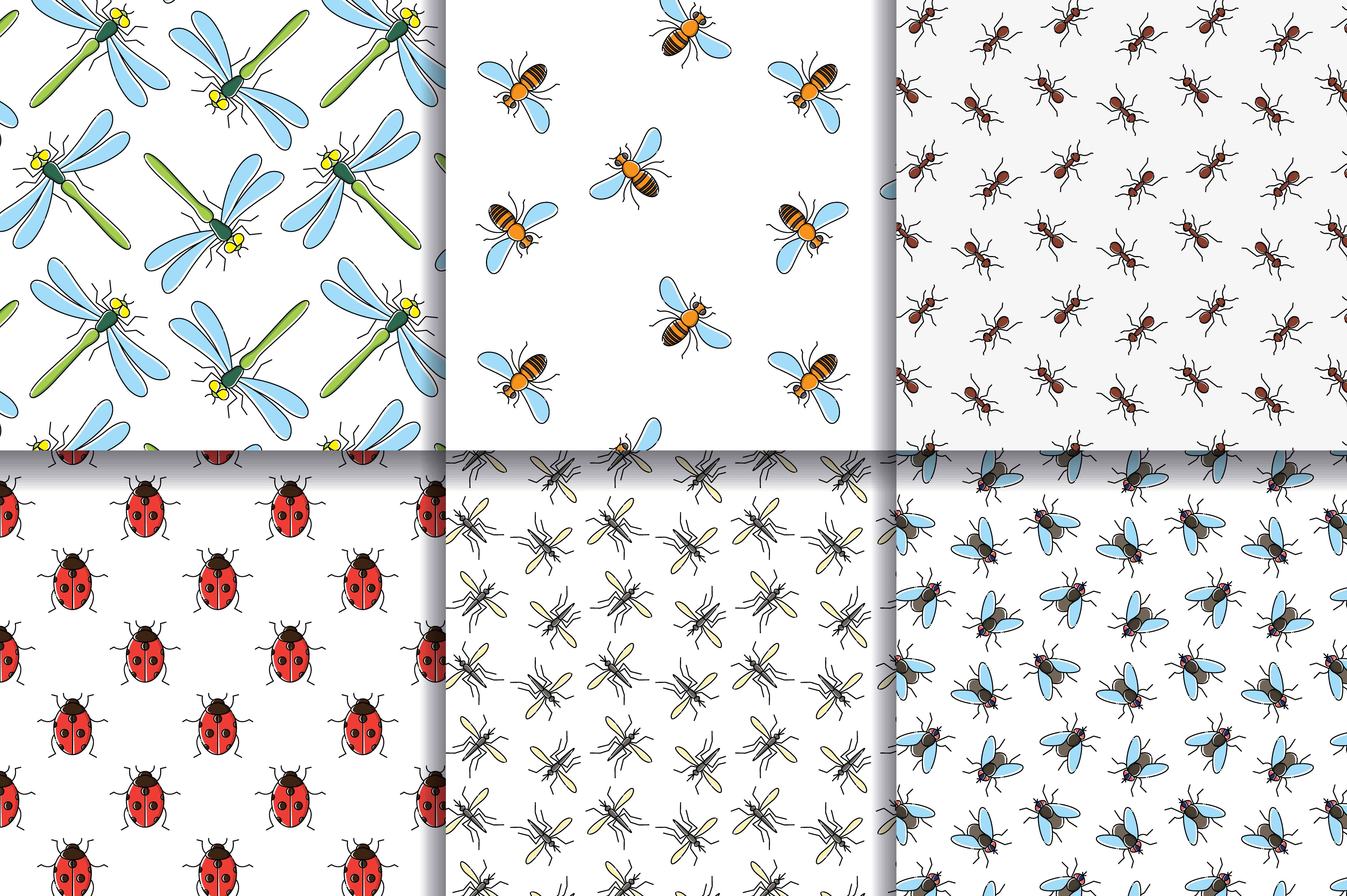 Insects seamless patterns collection. 617110 Vector Art at Vecteezy
