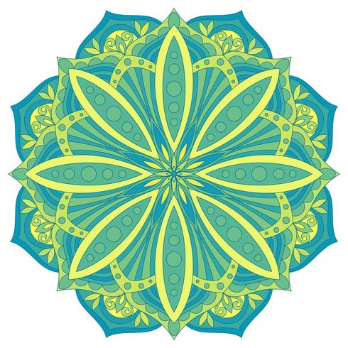 Elemento de diseño decorativo étnico. Vector colorido símbolo de mandala. Ornamento floral abstracto redondo.