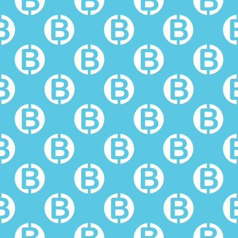 Vector seamless pattern with bitcoins. Cryptocurrency repeating background.