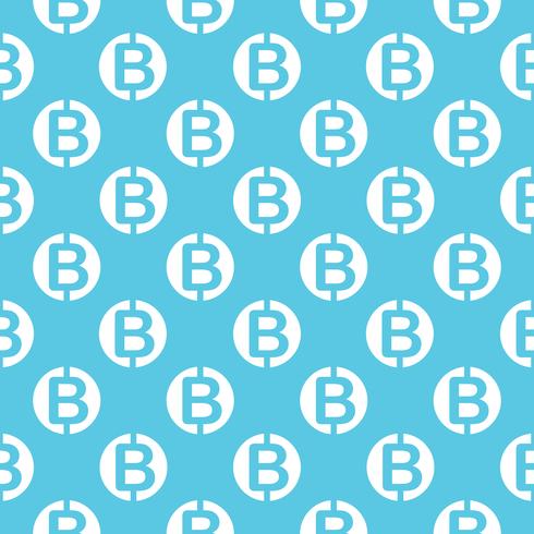 Vector seamless pattern with bitcoins. Cryptocurrency repeating background.