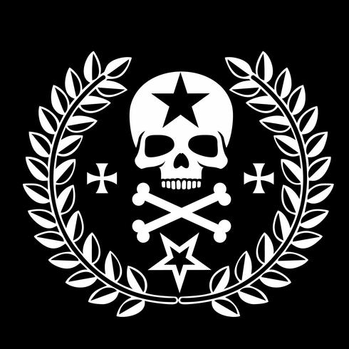 military emblem with skull, vector