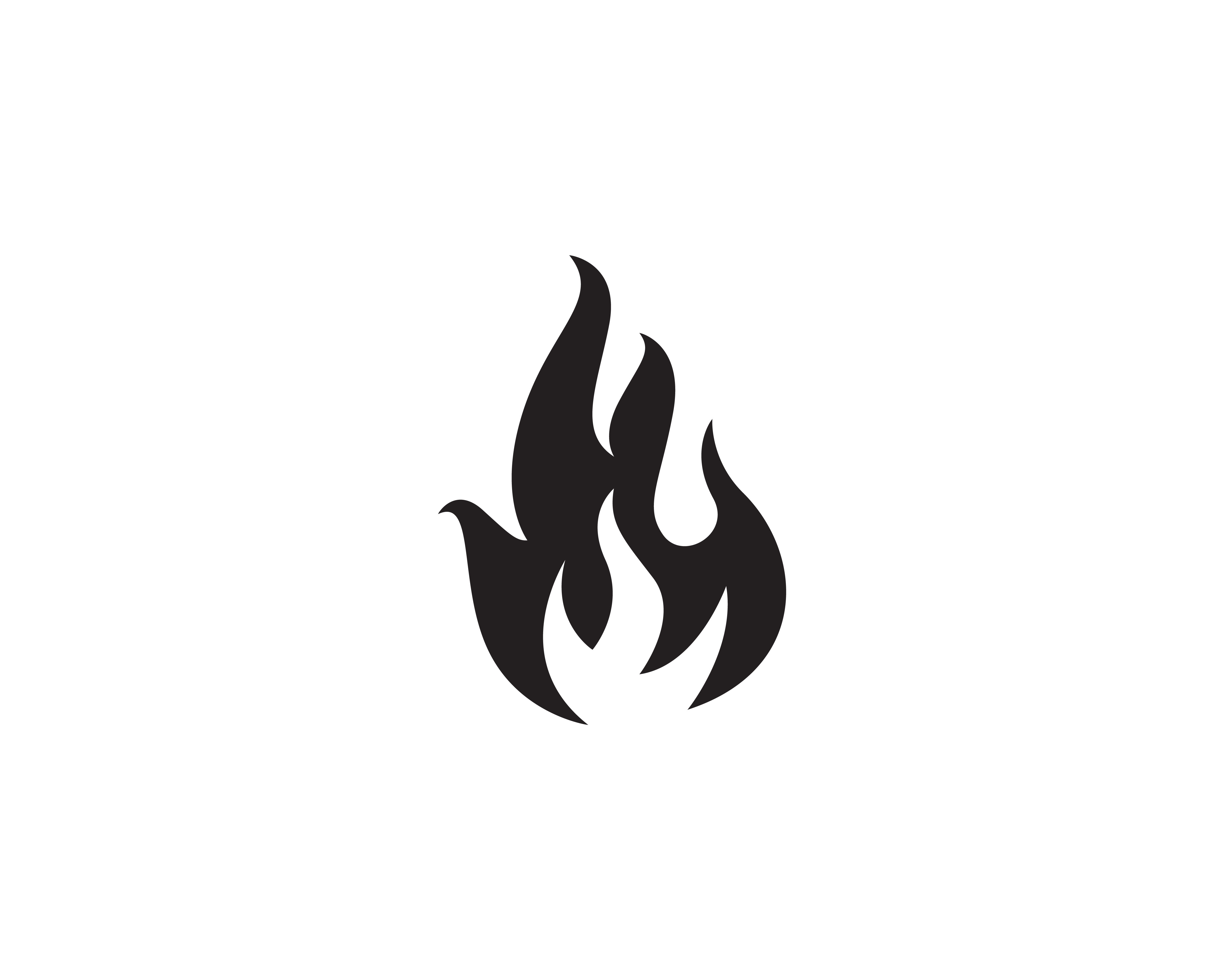 fire vector black and white