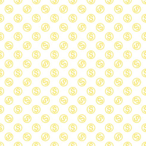 Seamless pattern with dollar sign. Repeating currency symbol background for textile design, wrapping paper, scrapbooking etc. vector
