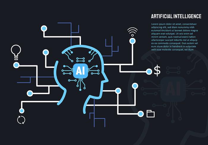 Artificial Intelligence and Laptop vector