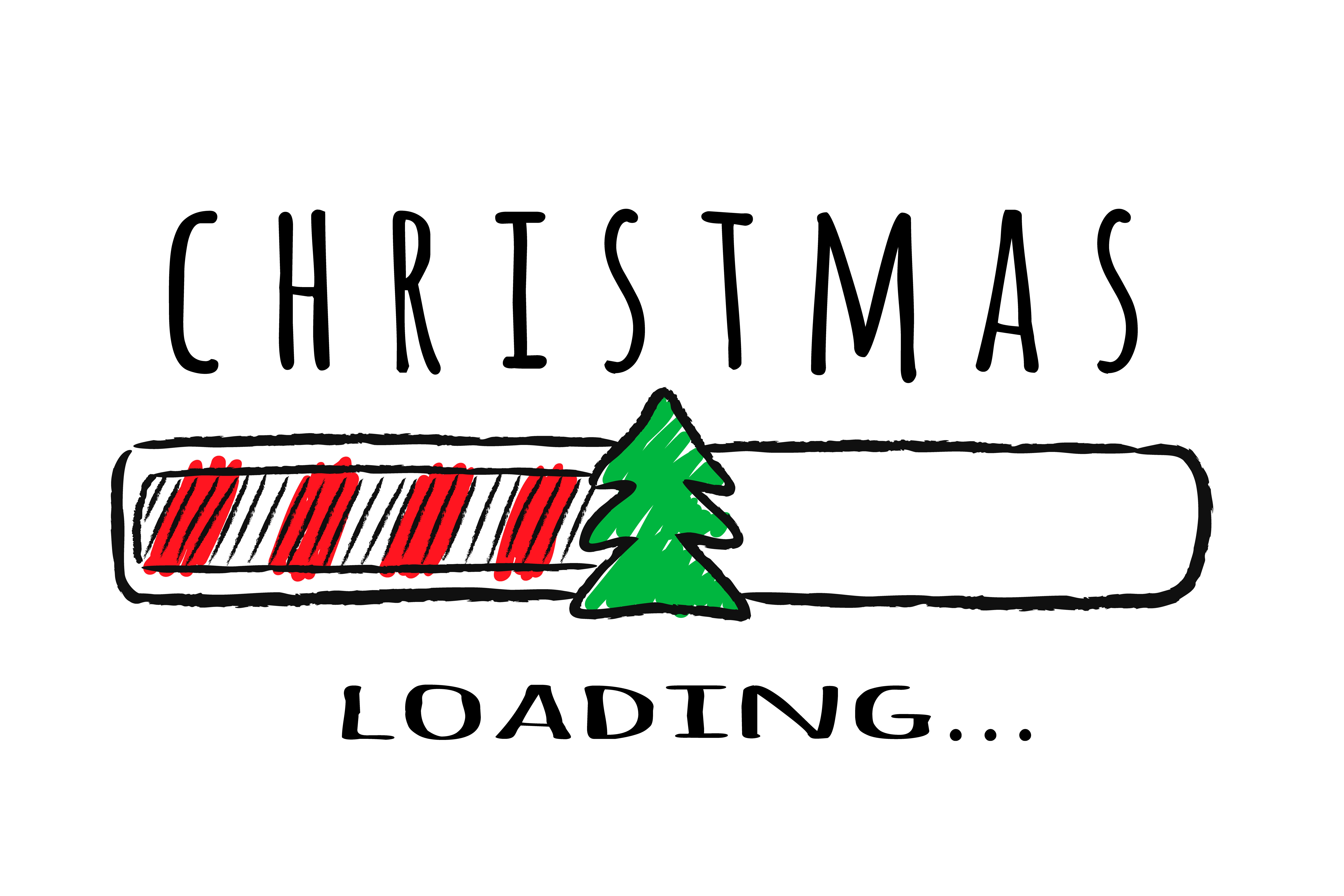 Progress bar with inscription - Christmas loading and fir ...