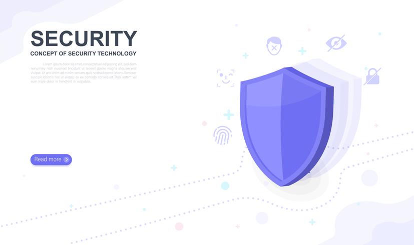 Concept of security technology. landing page graphic design website template. Vector illustration
