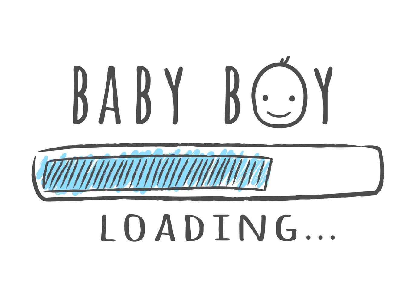 Barra De Progreso Con La Inscripcion El Bebe Esta Cargando Y La Cara Del Nino En
