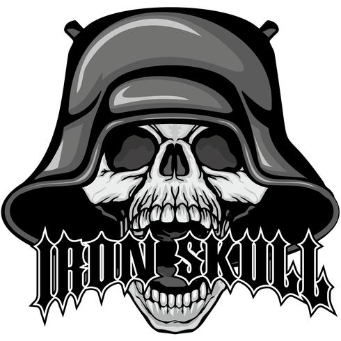 military emblem with skull, vector