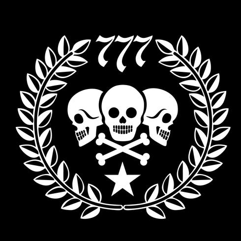 military emblem with skull, vector