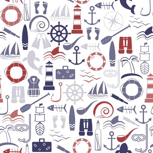 Nautical seamless pattern. vector