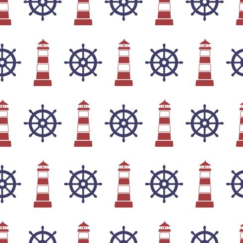 Nautical seamless pattern vector