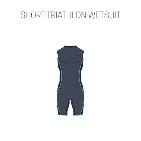 Traje de triatlón sin mangas vector